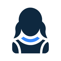 Children avatar icon, schoolgirl vector