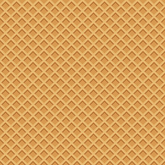 Waffle seamless pattern in yellow brown colors.