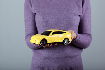 woman hand  car model