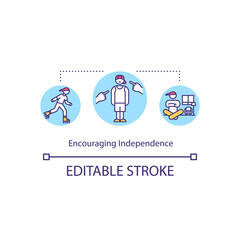 Encouraging independence concept icon
