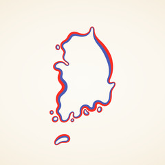 South Korea - Outline Map