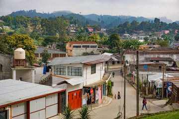 Coban, Guatemala - 02.03.2019: Local streets of Coban, Guatemala
