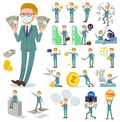flat type mask blond hair businessman_money