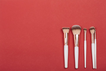 Cosmetic bruches on background