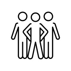 group of pictogram men standing icon, line style
