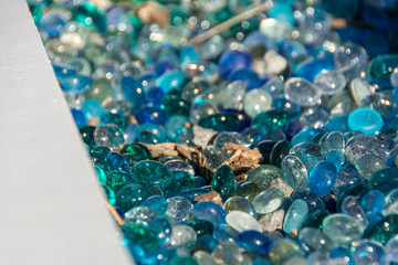 Blue Glass Pebbles