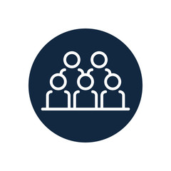 pictogram people icon, line block style