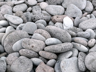 Beautiful round gray stones on a beach, Tenerife