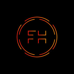 Initial Letter FH Logo Design Vector Template. Creative Linked Alphabetical FH Logo Vector
