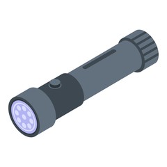 Flashlight icon. Isometric of flashlight vector icon for web design isolated on white background