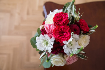 Wedding bouquet on the table