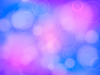 Abstract bokeh blue colorful background. Vector illustration for banner or poster