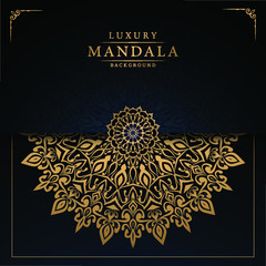 Luxury ornamental mandala design background with golden arabesque pattern arabic islamic east style