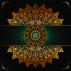 Luxury ornamental mandala design background with golden arabesque pattern arabic islamic east style