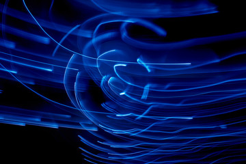 abstract long exposure blue light trails made with antigua guatemala 