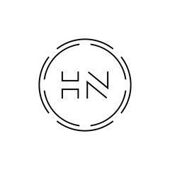 HN Logo Design Vector Template. Initial Circle Letter HN Vector Illustration