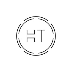 HT Logo Design Vector Template. Initial Circle Letter HT Vector Illustration