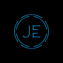 Creative letter JE Logo Design Vector Template. Digital Linked Letter JE Logo Design