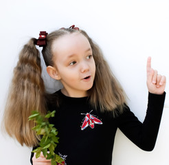 little girl with a flower