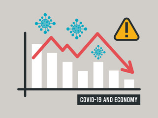 economic recession infographic with statistics bars