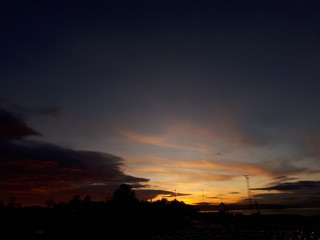 Silhouettes of trees in the distance at sunset - Bekkelaget 