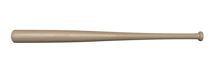 Baseball bat mockup. 3d render isolated on white.