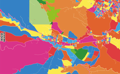 Xico, México, Mexico, colorful vector map
