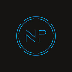Initial Letter NP Logo Design Vector Template. Digital Abstract NP Letter Logo Design