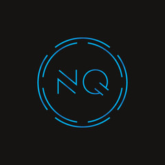 Initial Letter NQ Logo Design Vector Template. Digital Abstract NQ Letter Logo Design