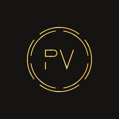 Initial Letter PV Logo Design Vector Template. PV Letter Logo Design