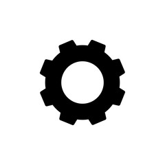 Settings, gear icon, logo isolated on white background