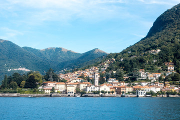 Fototapeta na wymiar Quaint village on the shores of Lake Como