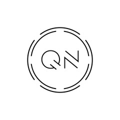 Initial Letter QN Logo Design Vector Template. Digital Abstract Circle QN Letter Logo Design