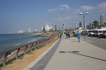 view of Tel Aviv Israel. Coastline.