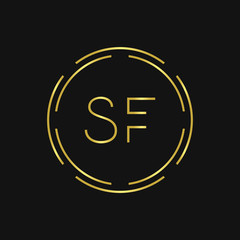 Initial SF Logo Design Creative Typography Vector Template. Digital Abstract Letter SF Logo Vector Illustration