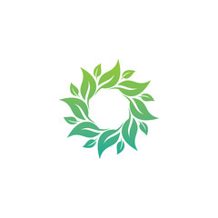 Fototapeta na wymiar Green Leaf eco organic Logo design vector template