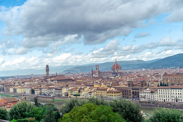 Fototapeta na wymiar City of Florence in Italy. View from a mountain