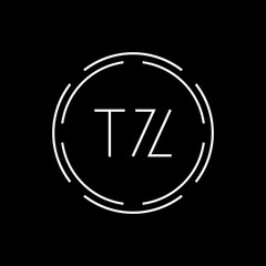 Initial Letter TZ Logo Creative Typography Vector Template. Circle Letter TZ Logo Design