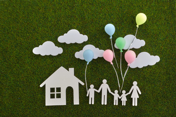 Happy family day. Environment concept. Creative background. Holiday celebration. Health concept. Family together.