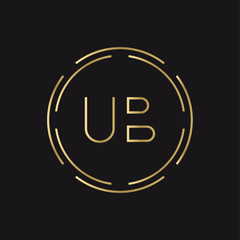 Initial UB Logo Creative Typography Vector Template. Digital Abstract Letter UB Logo Design