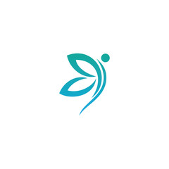 Butterfly logo template. Vector illustration.