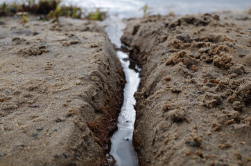 Small stream with running water