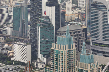 Fototapeta na wymiar BANGKOK/THAILAND - 10th Nov, 2019 : Aerial view of Bangkok skyline and skyscraper.