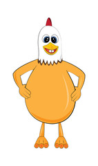 Happy chicken character