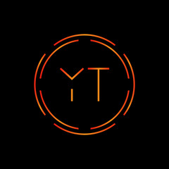 Initial YT Logo Design Vector Template. Creative Circle Letter YT Business Logo Vector Illustration