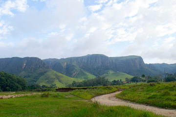 mountain landscape with blue sky