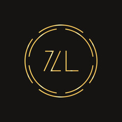 Initial ZL Logo Design Vector Template. Digital Circle Letter ZL Business Logo Vector Illustration