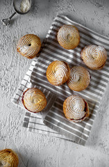 shortbread cookies with berry jam on the table