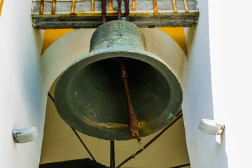 Big bell on the bell tower of church