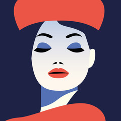 beautiful woman fashionable with hat